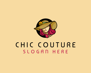 Female Hat Fashion logo design