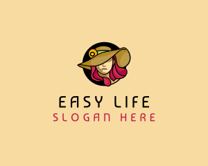 Female Hat Fashion logo design