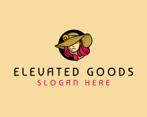 Female Hat Fashion logo design