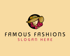 Female Hat Fashion logo design