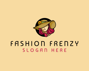 Female Hat Fashion logo design