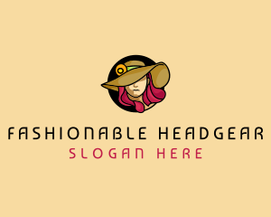 Female Hat Fashion logo design