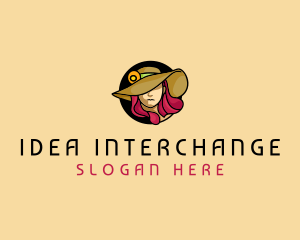 Female Hat Fashion logo design