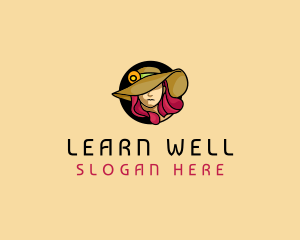 Female Hat Fashion logo design