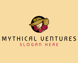 Female Hat Fashion logo design