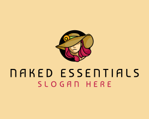 Female Hat Fashion logo design