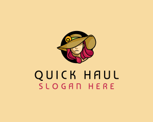 Female Hat Fashion logo design