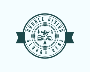 Faucet Pipe Plumbing logo design