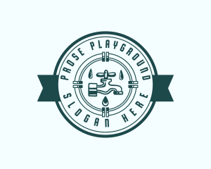 Faucet Pipe Plumbing logo design