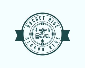 Faucet Pipe Plumbing logo design