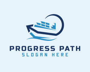 Container Ship Arrow logo design