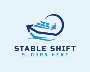 Container Ship Arrow logo design