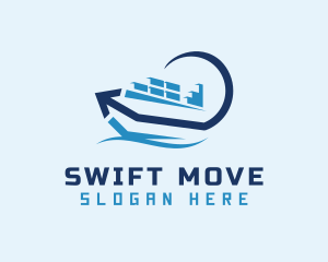 Container Ship Arrow logo design