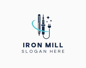 Soldering Iron Pump Tools logo design