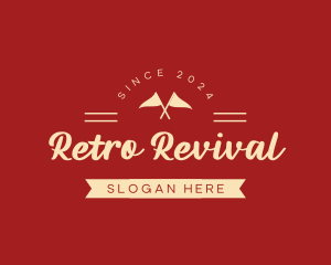 Retro Flag Banner logo design