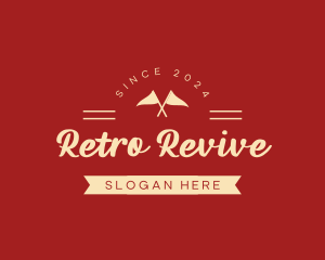 Retro Flag Banner logo design