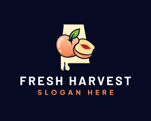 Peach Fruit Alabama logo design