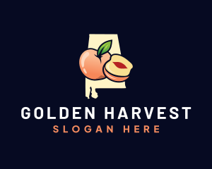 Peach Fruit Alabama logo design