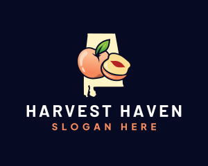 Peach Fruit Alabama logo design