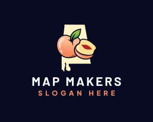 Peach Fruit Alabama logo design