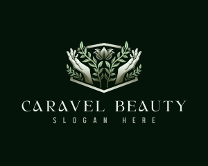 Organic Beauty Hand logo design