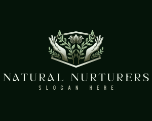 Organic Beauty Hand logo design