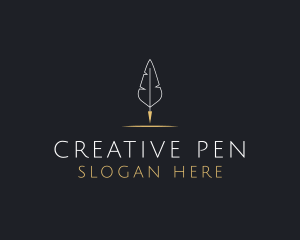 Simple Feather Pen logo design