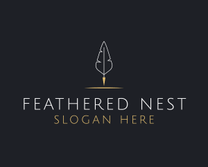 Simple Feather Pen logo design