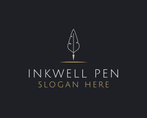 Simple Feather Pen logo design