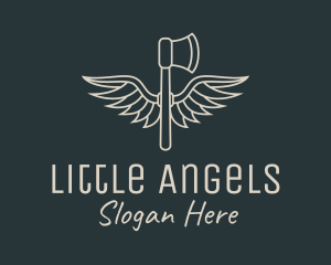 Winged Axe Weapon logo design