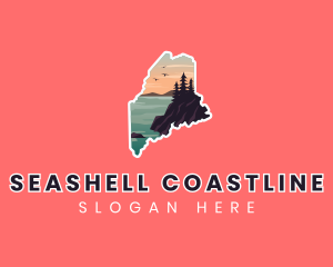 Maine Cliff Coastline logo design