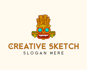 Ancient Mayan Mask logo design