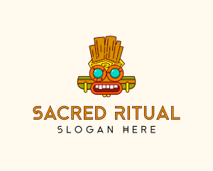 Ancient Mayan Mask logo design