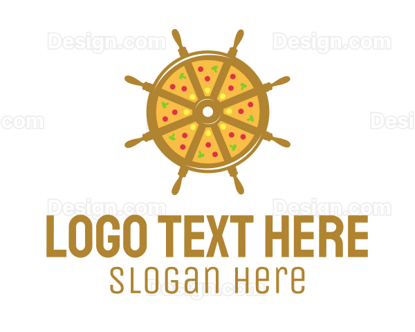 Ship Wheel Pizza Logo