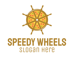 Ship Wheel Pizza logo design