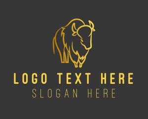 Gold Bison Horns logo
