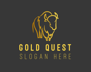 Gold Bison Horns logo design