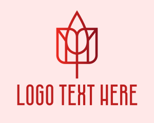 Red Tulip Flower  logo