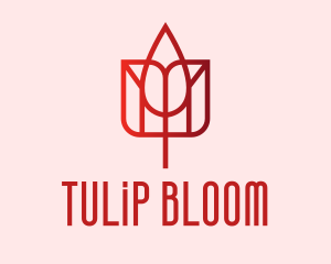 Red Tulip Flower  logo design