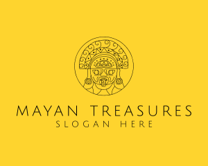 Minimalist Mayan Mask  logo