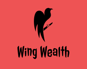 Horror Vulture Wings logo design