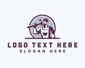 Worker Construction Hammer logo