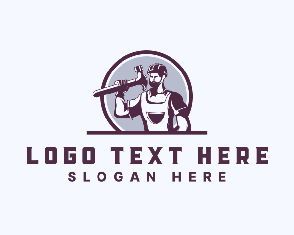 Worker Construction Hammer logo