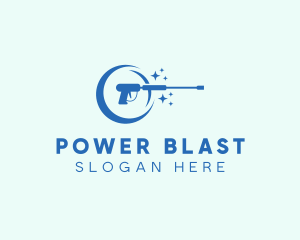 Sparkling Power Washer Cleaning logo design