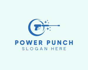 Sparkling Power Washer Cleaning logo design