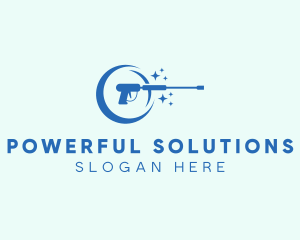 Sparkling Power Washer Cleaning logo design