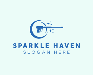 Sparkling Power Washer Cleaning logo design