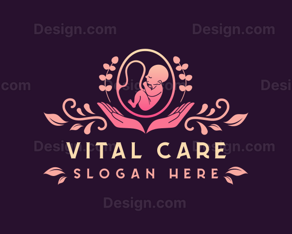 Baby Embryo Prenatal Care Logo