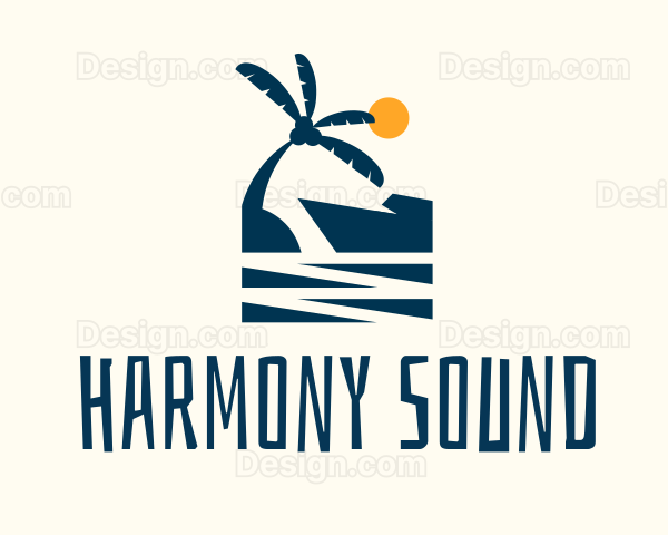 Afternoon Tropical Beach Scene Logo