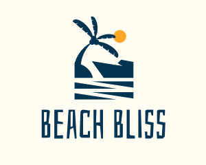 Afternoon Tropical Beach Scene logo design